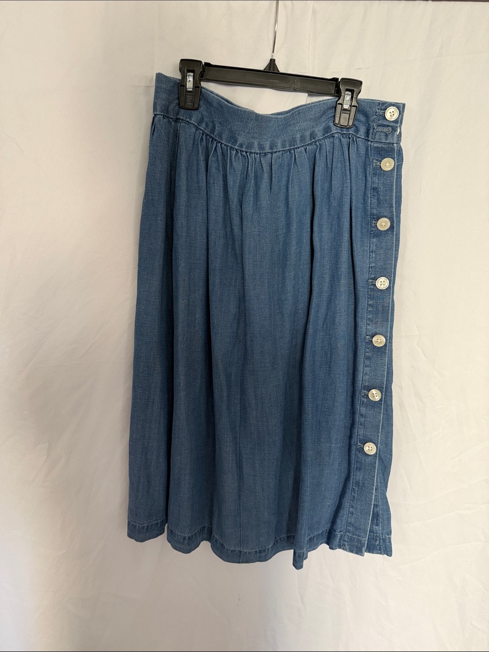 Loft Tencel side button skirt